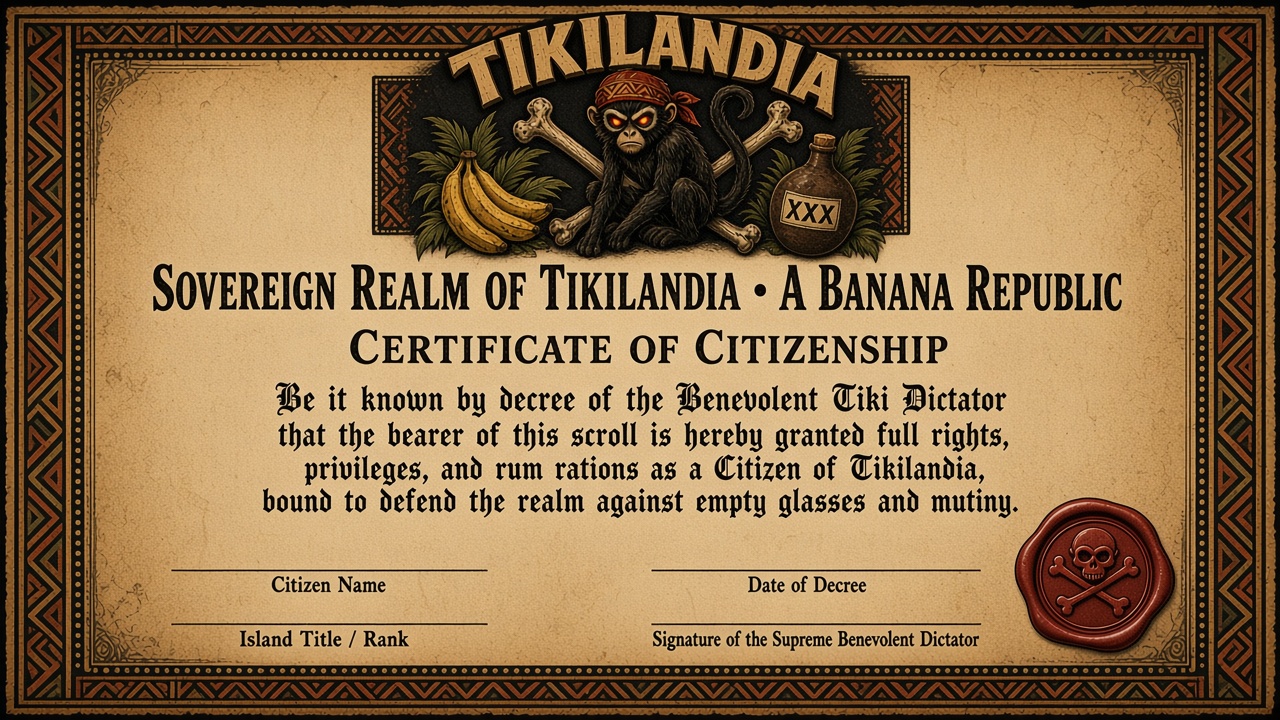 Official Certificate of Citizenship of Tikilandia